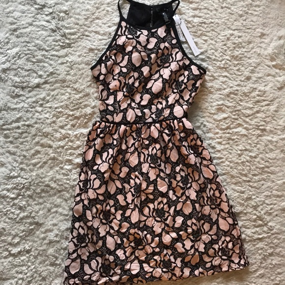 Aqua Dresses & Skirts - Aqua Black and Blush Floral Dress Size Small